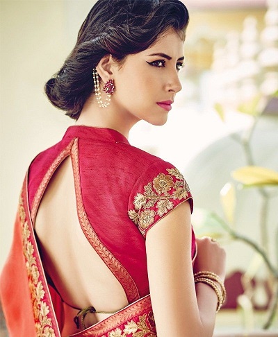 V Shaped Backless Pattern For Saree Blouse