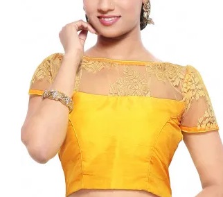 Yellow lace blouse for sarees