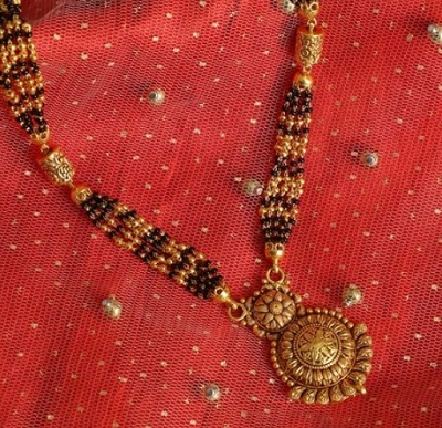 Antique finish heavy mangalsutra gold pendant