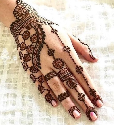 Back Hand Arabic Mehndi With Intricate Pattern