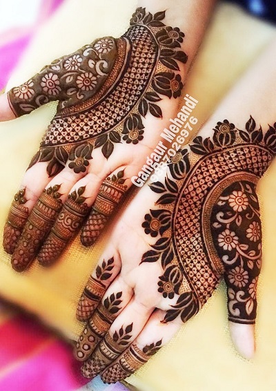 Arabic Bridal Both Front Hand Mehndi Design