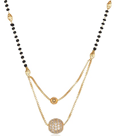 Double Chain Pendant Style Mangalsutra Pattern