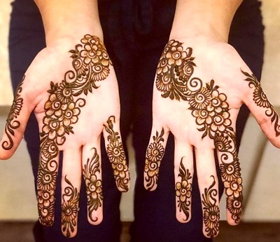 Easy Floral Mehndi For Small Girls