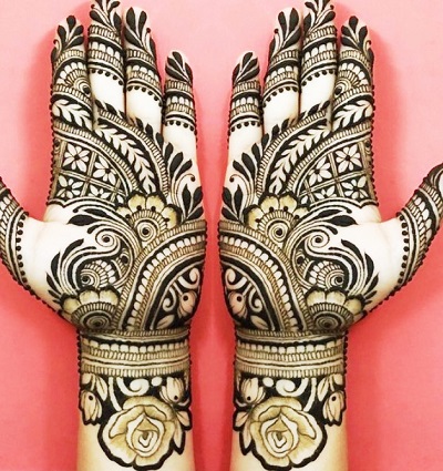 Floral Mehandi Design For Front Hands