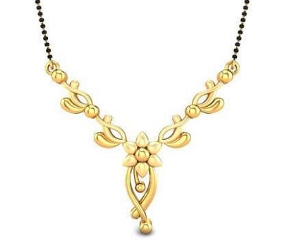 Floral Pendant Gold Only Mangalsutra Design