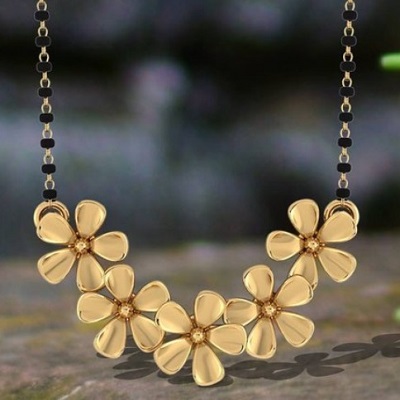 Floral mangalsutra pendant in Gold only