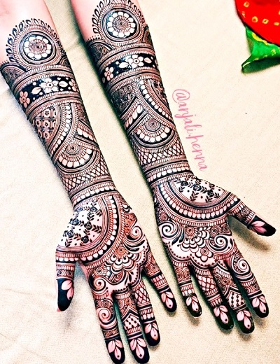 Full Hands Bridal Arabic Mehandi Pattern