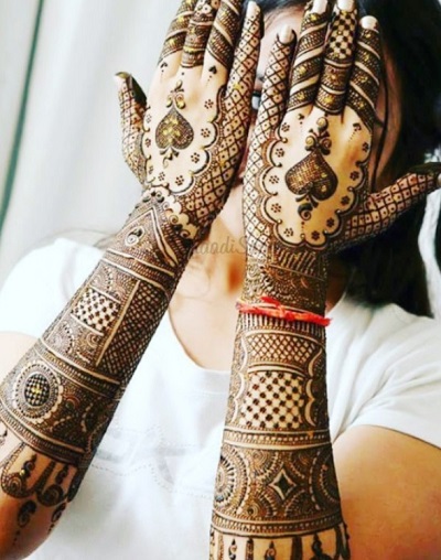 Hand And Arm Unique Bridal Mehndi Pattern