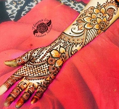 Hand Rose Flower Arabic Mehndi For Brides