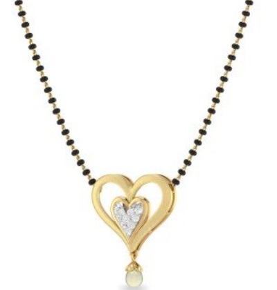 Heart shaped pendant mangalsutra pattern