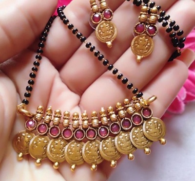 Heavy coin Temple jewellery inspired mangalsutra