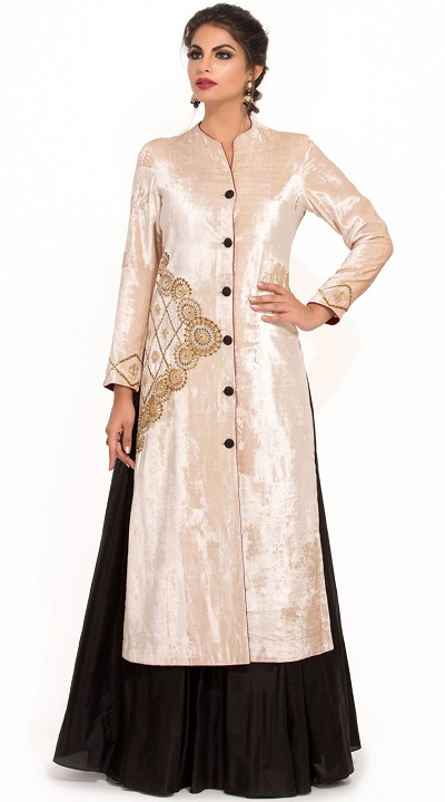 Ivory gold velvet kurta