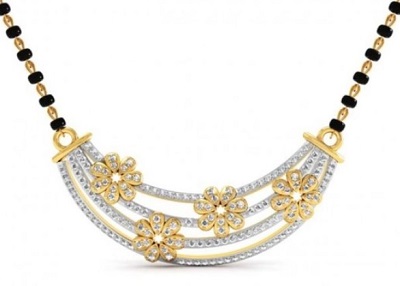 Multiple floral and Arc Shape mangalsutra pattern