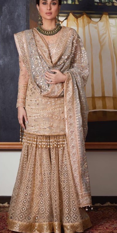 Pastel Colour Short Punjabi Sharara Suit Set