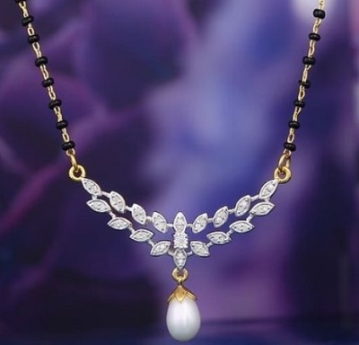 Pearl and diamond mangalsutra pendant pattern
