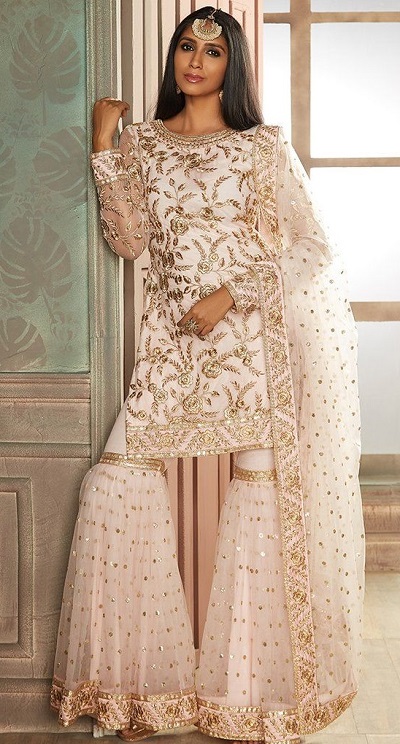 Sharara Embroidered Punjabi Style Suit