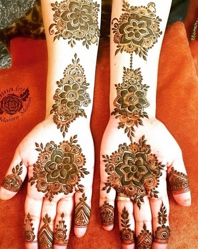 Simple Floral Print Mehandi Design Pattern