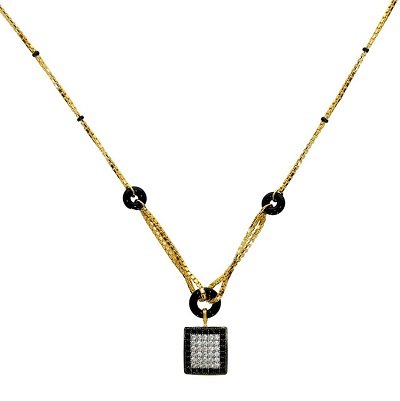 Stylish Square Pendant Mangalsutra Pattern For Everyday Use