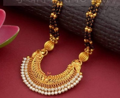 Stylish chandbali mangalsutra pendant