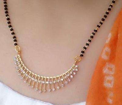 Stylish everyday use mangalsutra with Diamonds