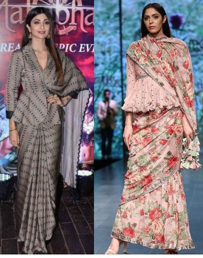Stylish peplum blouse for sarees