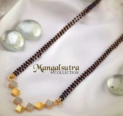 Unique diamond and gold mangalsutra pendant idea