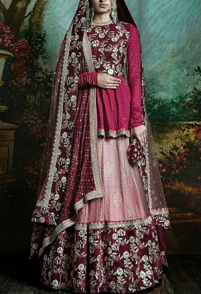 Velvet and Silk lehenga for weddings