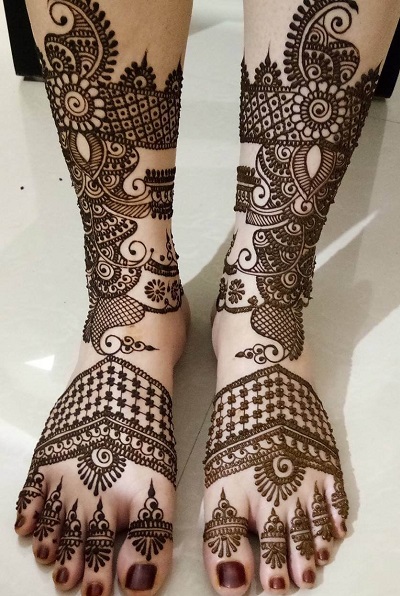 Bridal Foot Mehndi Pattern