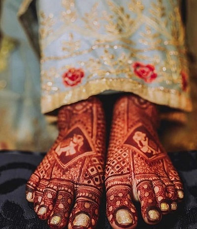 Elephant Pattern Bridal Foot Mehndi Design