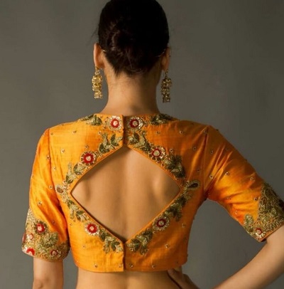 50 Latest Silk Blouse Back Neck Designs