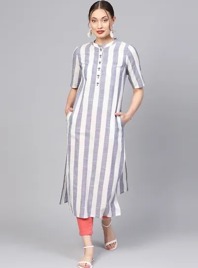 Casual wear long kurta with solid pants