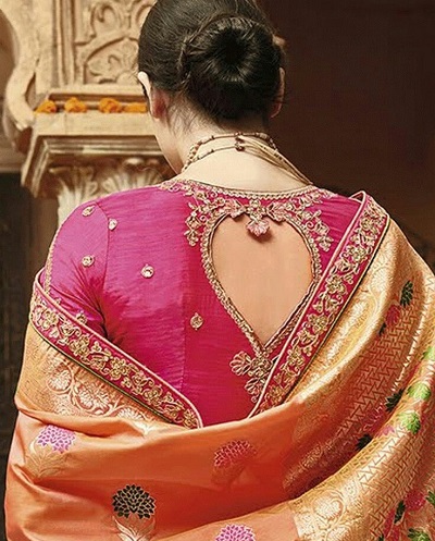 Designer back side design for silk sarees