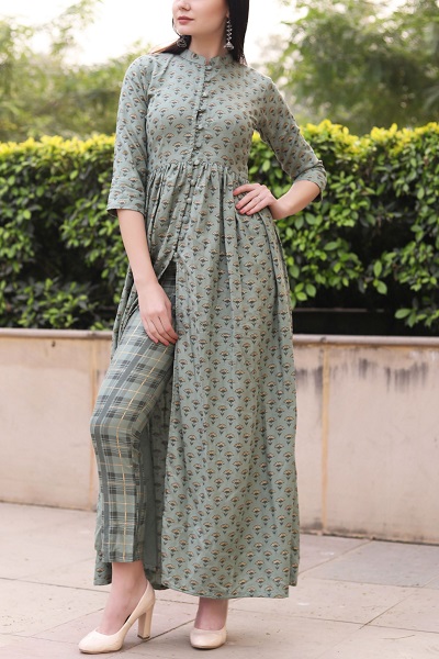 Long Kurta with Straight Pants Designs