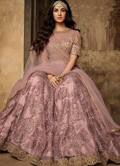 Net And Silk Patch Work Blouse For Lehenga