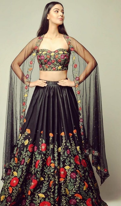 Off shoulder Bustier Style Blouse for Satin Lehenga