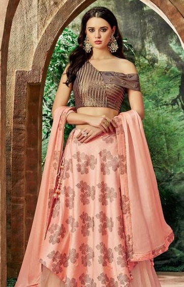 Semi Off Shoulder Designer Blouse For Lehenga