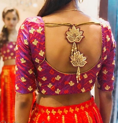 Stylish Lehenga Blouse With Tassels