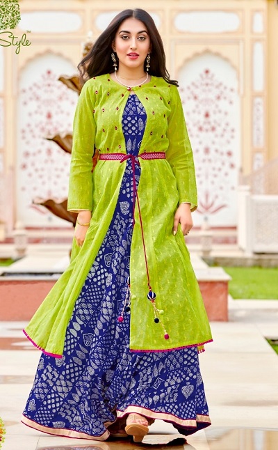 Buy Women Teal Blue Kurti+Shrug Set for Winter Online in India - Monte Carlo