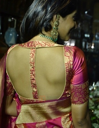 Backless New Style Silk Blouse Design