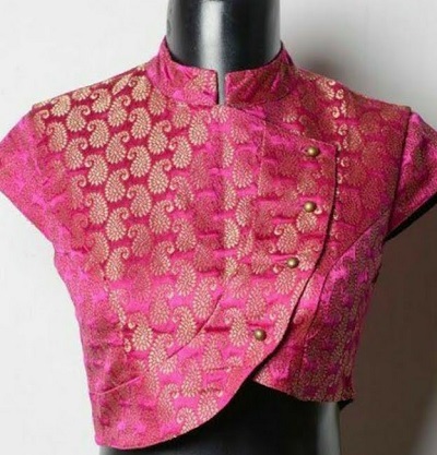 Collared Wrap Around Silk Blouse Pattern
