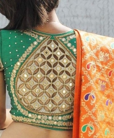 Cutwork Inspired Back Neckline For Saree Blouse