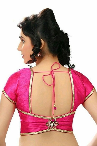 Designer Pink patch blouse design