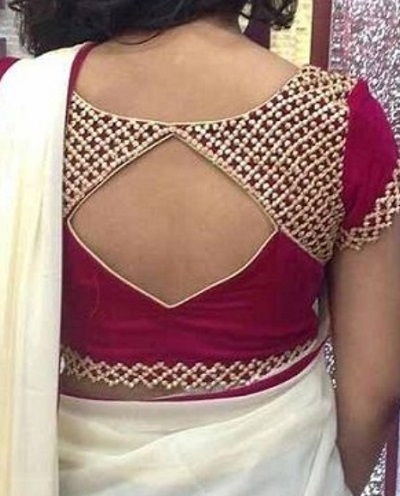 Designer Back pattern for the saree blouse