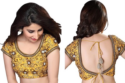 Embroidered backless blouse pattern