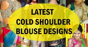 Latest cold shoulder saree blouse designs