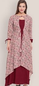 long shrug with kurta and pant