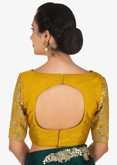 Mustard Yellow Blouse Pattern For Weddings