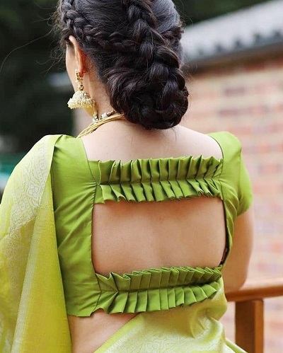 Pleated Design For The Back Blouse Neckline