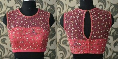 Sequin Net Fabric Stylish Blouse Design