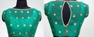 Silk and Net Green Blouse Pattern